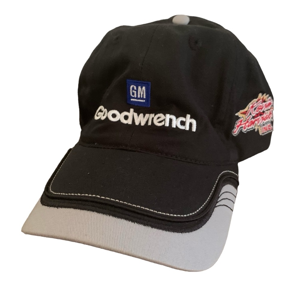 Vintage NASCAR GM Goodwrench Strapback Hat Racing Cap Black